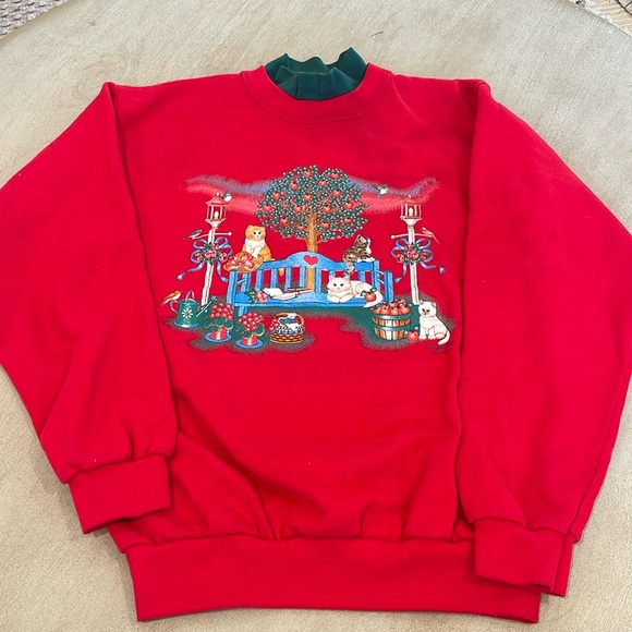 Tops - Cat themed grandmacore sweatshirt